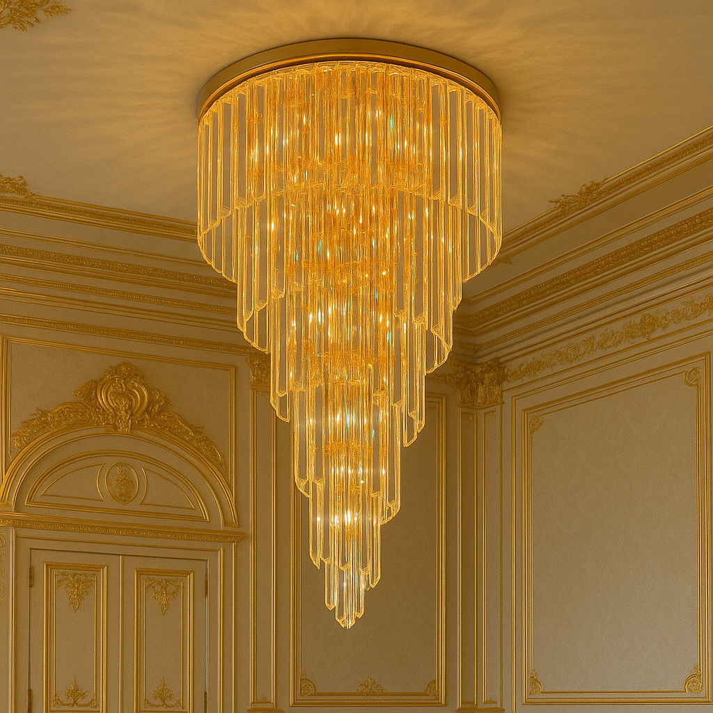 Candelabru Cristal Luxury Golden Spiral