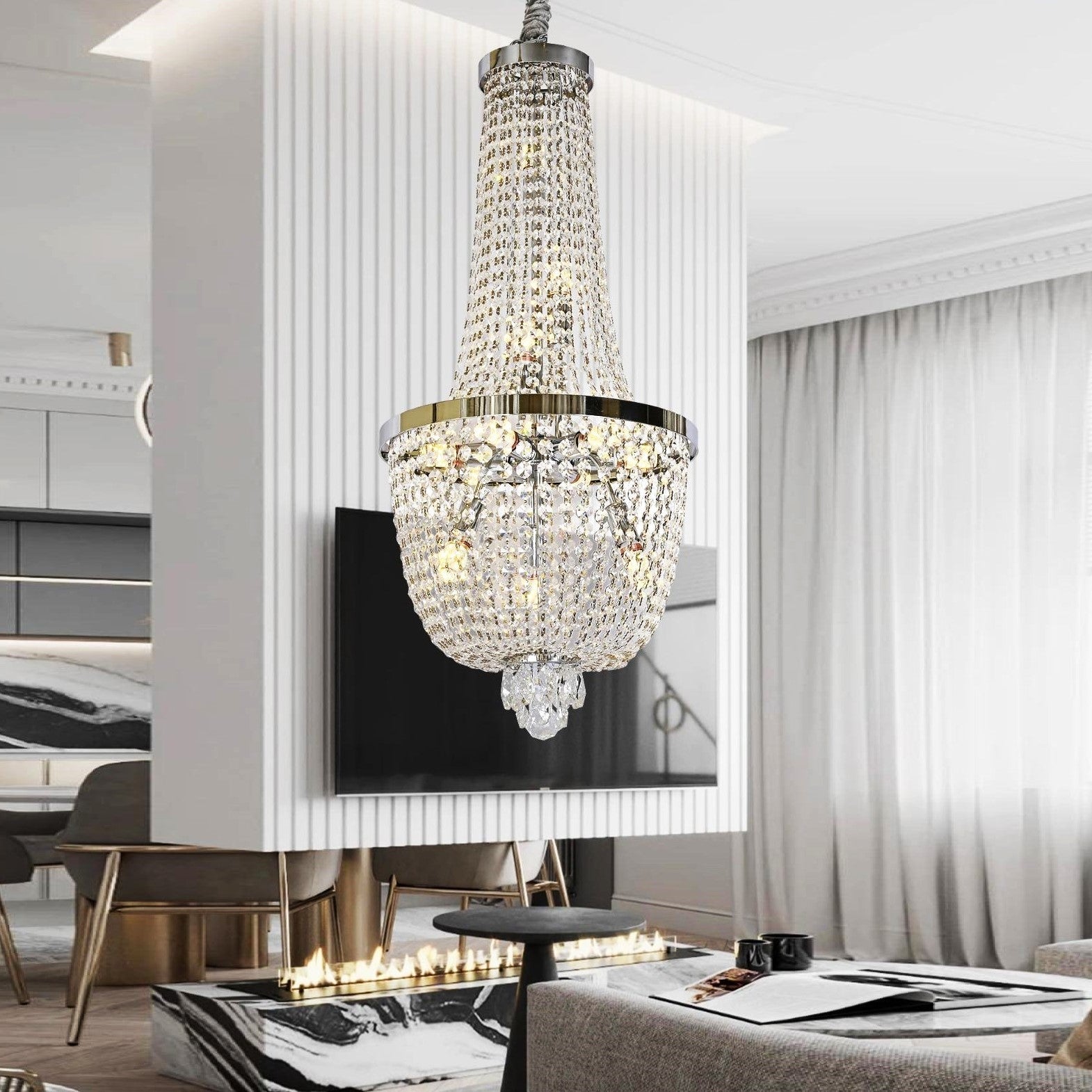 Candelabru Cristal LUXURY Chrome 90cm -P82404