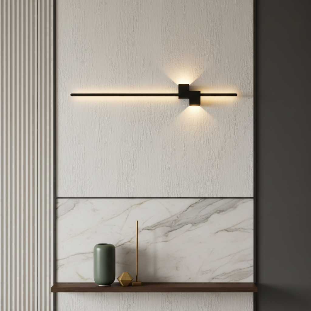 Aplica LED MILO LINES 28W Neagra Echivalent 200W