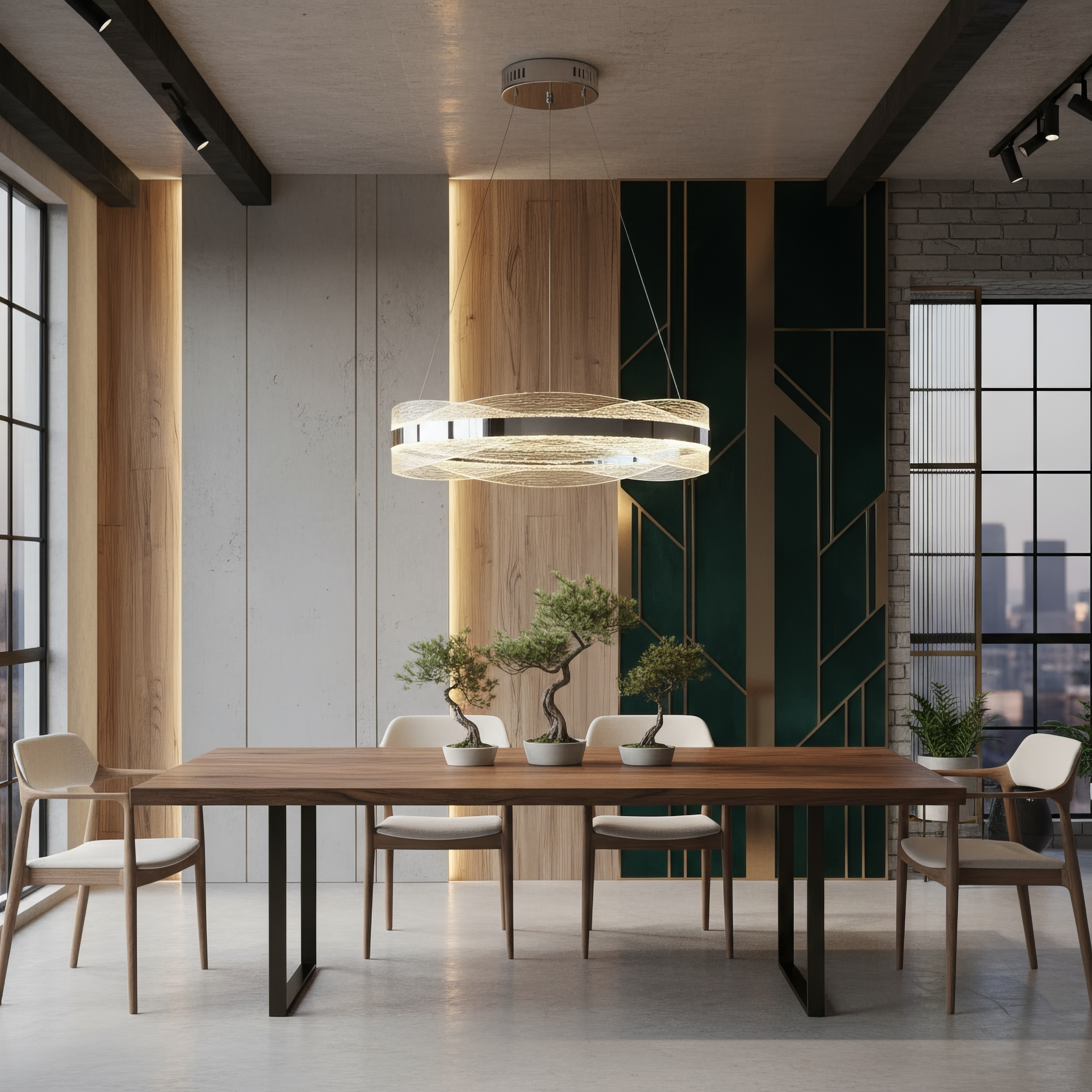 Lustra LED Suspendata ENYA Crom Telecomanda