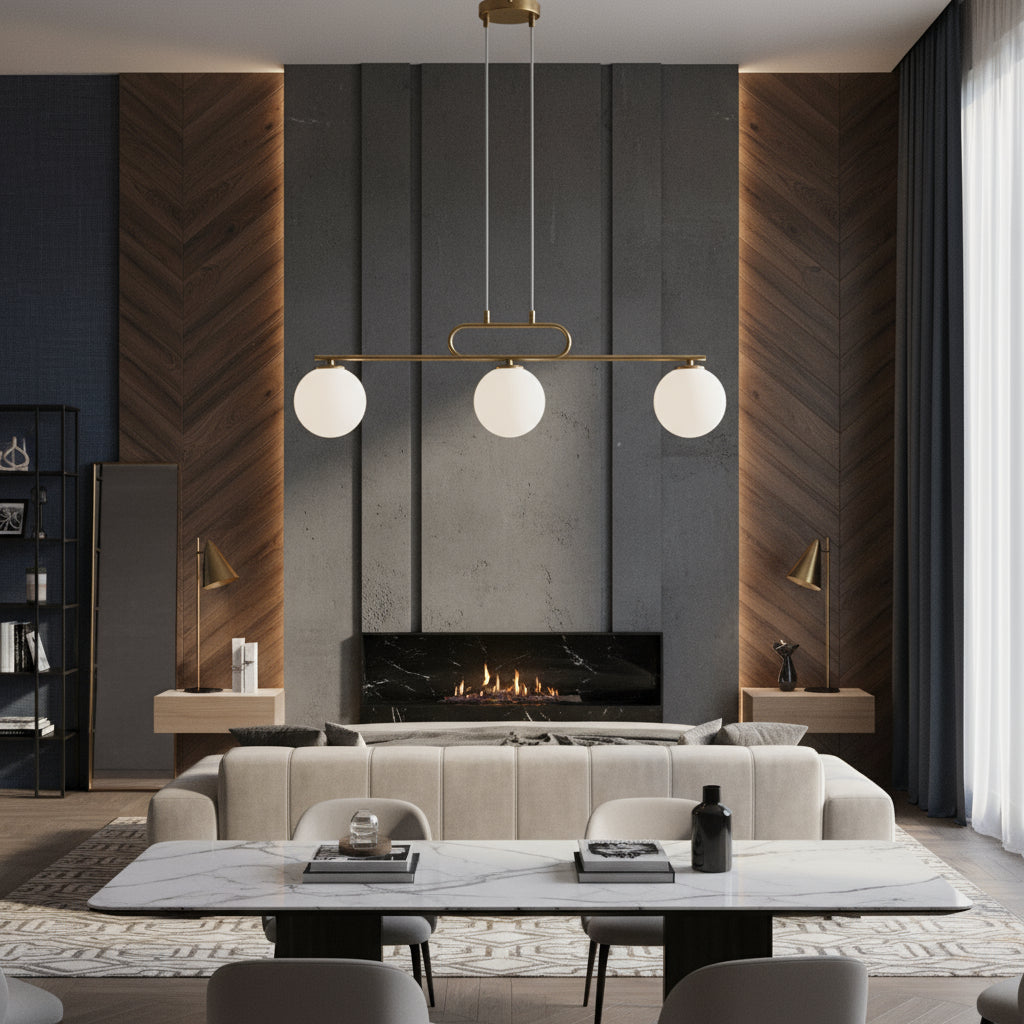 Lustra Abajur Suspendata ZENO 3xE27 Gold