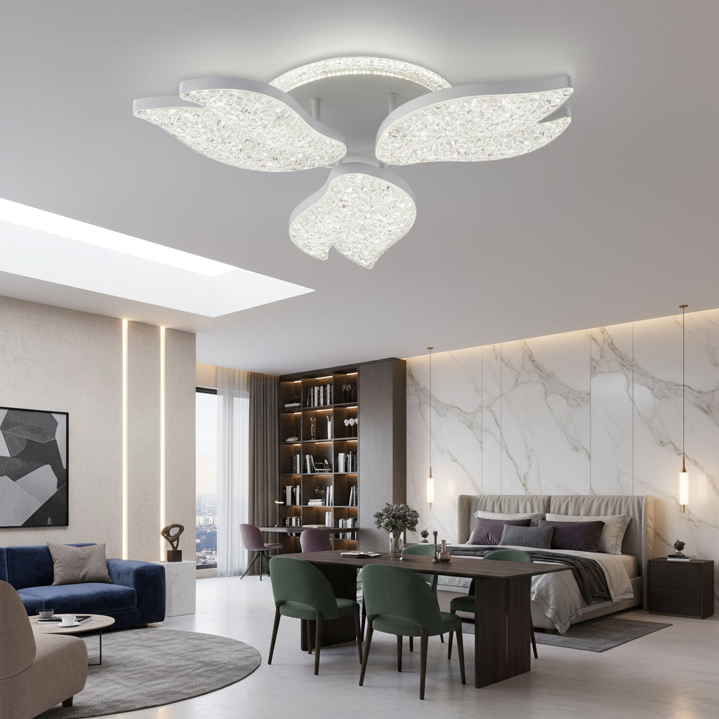 Lustra LED EVALE White Echivalent 300W Telecomanda