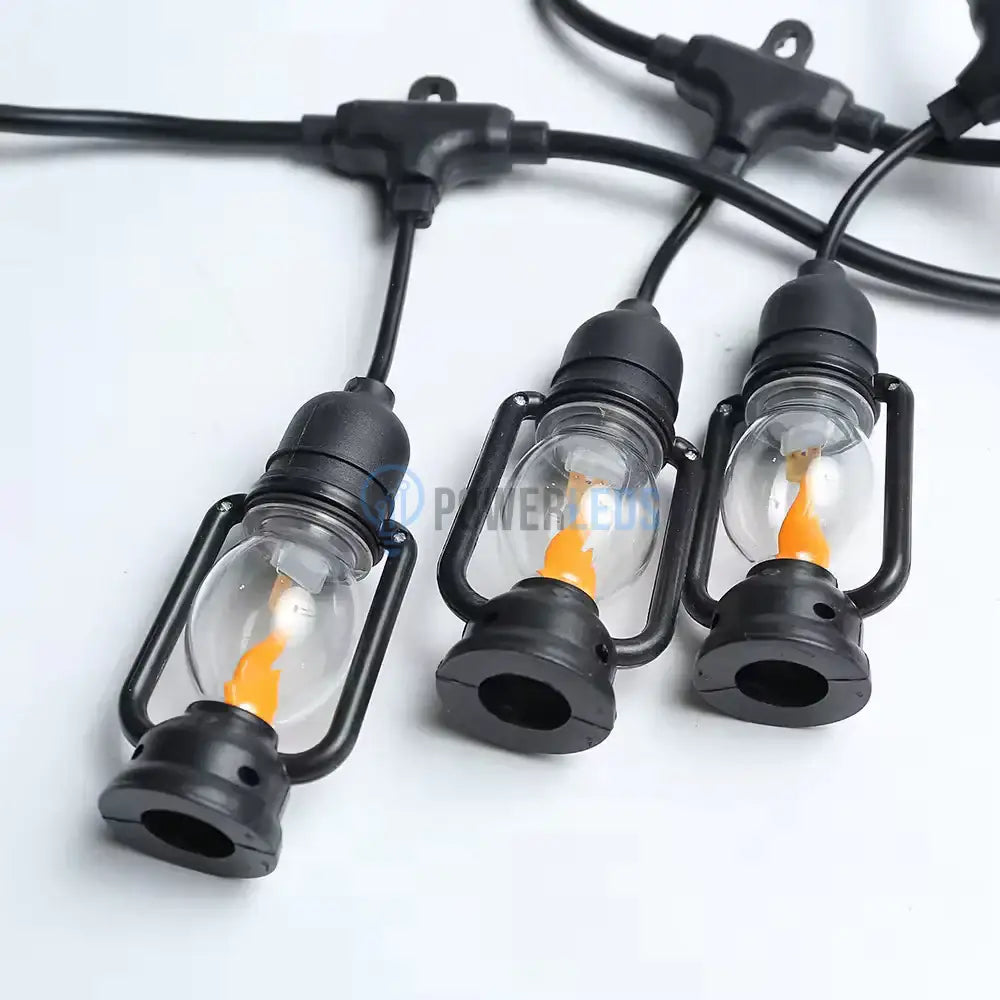 Ghirlanda Luminoasa Tip Felinar 5m / 10 Becuri, Flacara miscatoare , Interconectabil powerleds.ro