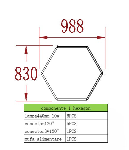 Plafoniera LED Tip Hexagon 83x98CM 60W Echivalent 500W