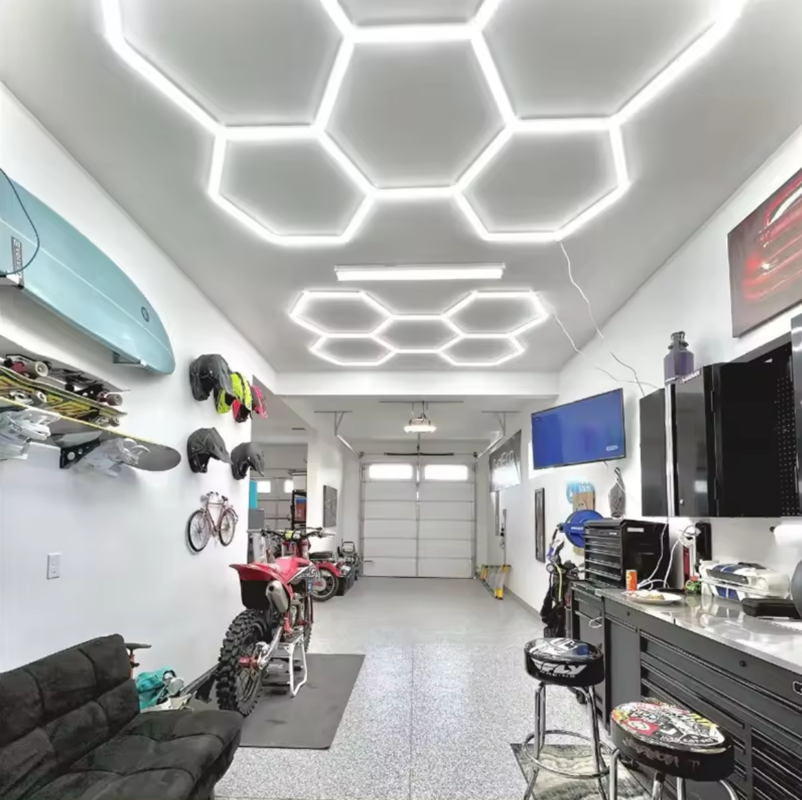 HoneyComb LED 5 Hexagoane Luminoase 192W 235 X 164 CM