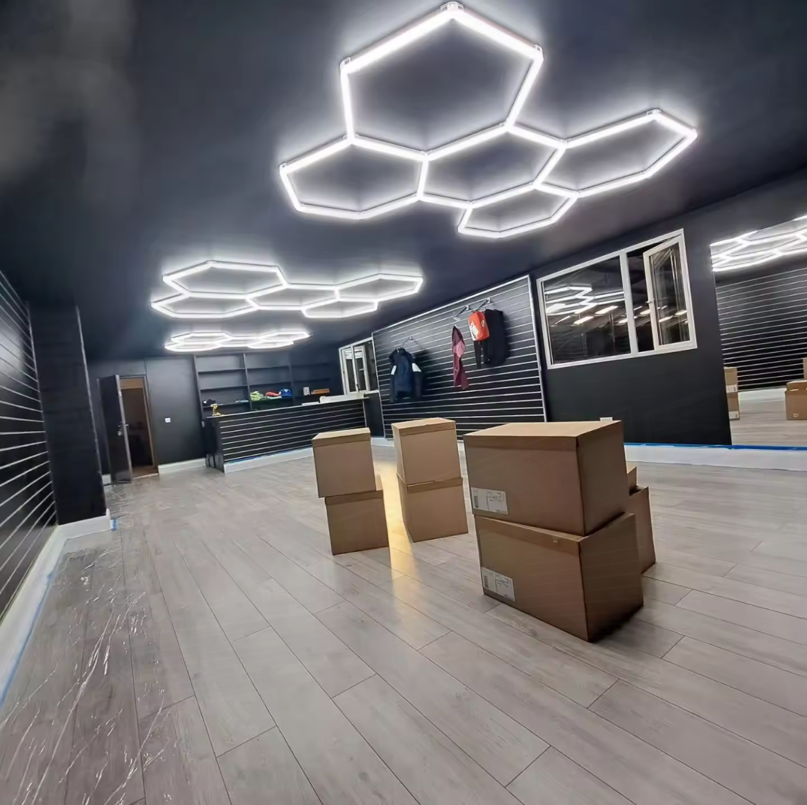 HoneyComb LED 5 Hexagoane Luminoase 192W 235 X 164 CM