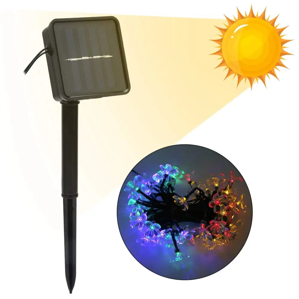 Instalatie Led Flowers Liniara Solara 50 Led-Uri 6.5M Solar Light Rope
