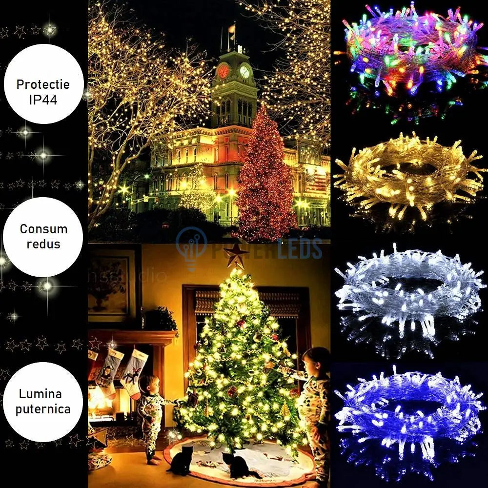 Instalatie Led Liniara 300 Led-Uri 23M Fir Transparent Diverse Culori