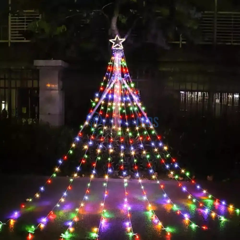 Instalatie Led Perdea Cu Stea In Varf Christmas Light