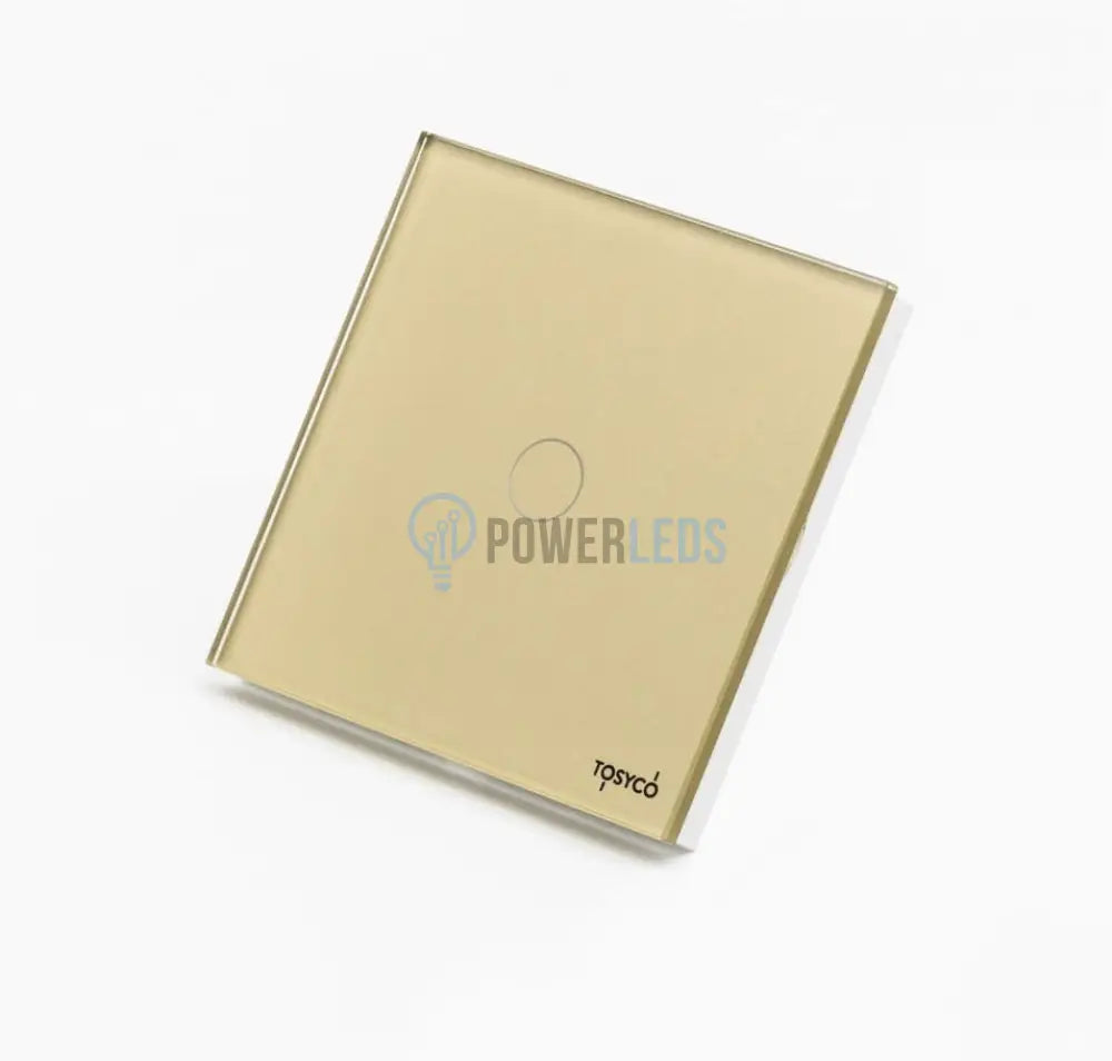 Intrerupator Cap Scara - Cruce Simplu Wireless Cu Touch Din Sticla Aurie
