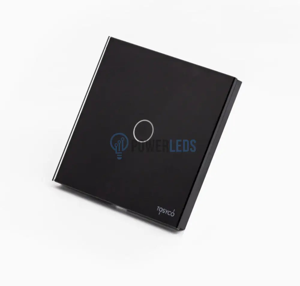Intrerupator Cap Scara - Cruce Simplu Wireless Cu Touch Din Sticla Neagra