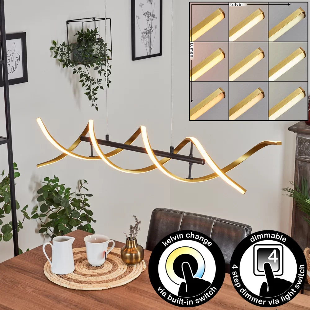 Lustra LED Suspendata SEQUENCE Gold+Black Echivalent 300W