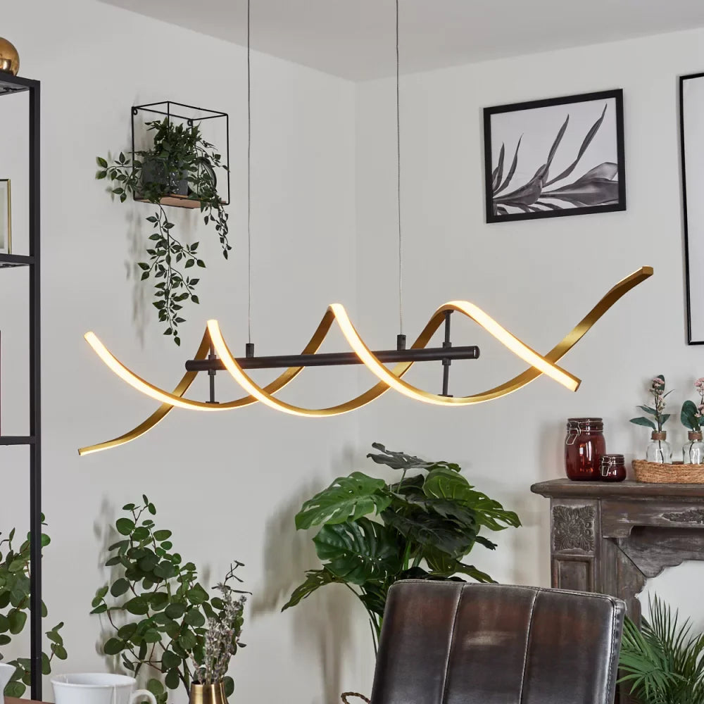 Lustra LED Suspendata SEQUENCE Gold+Black Echivalent 300W