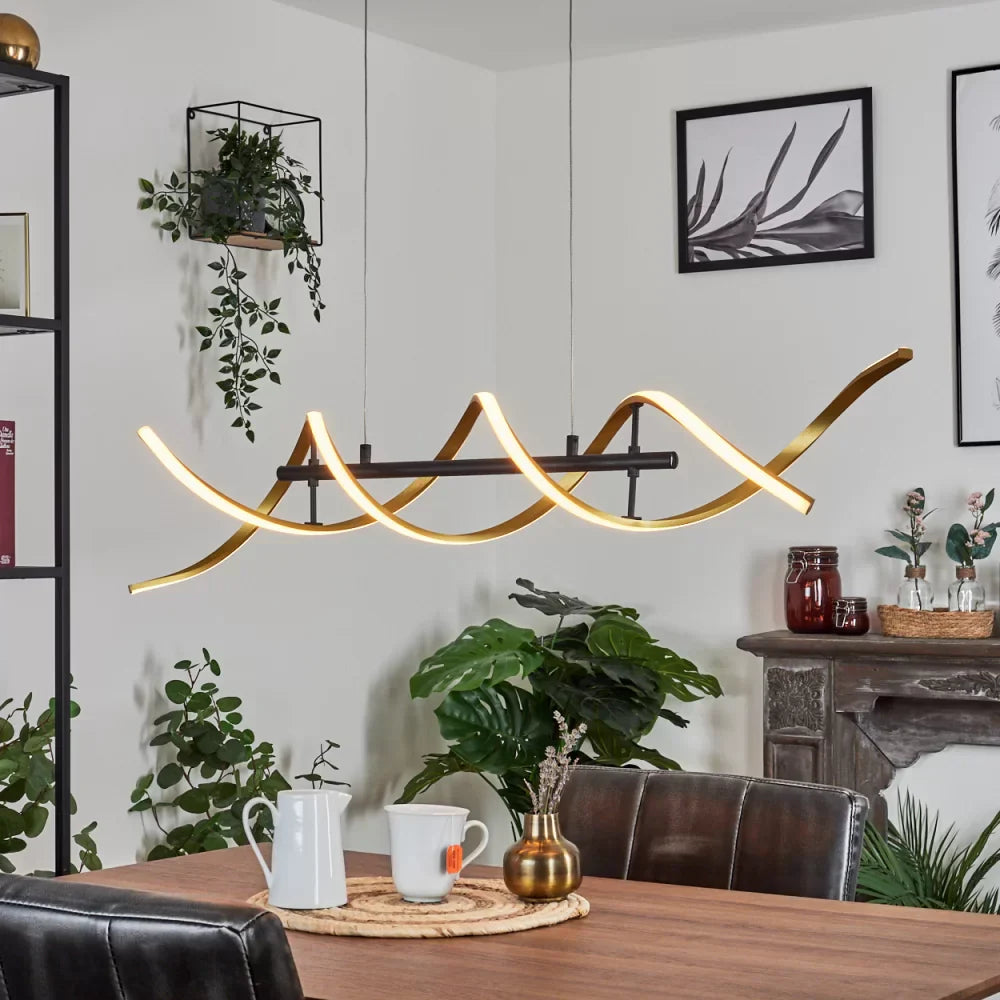 Lustra LED Suspendata SEQUENCE Gold+Black Echivalent 300W