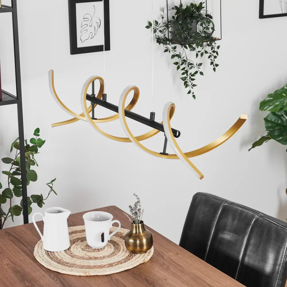 Lustra LED Suspendata SEQUENCE Gold+Black Echivalent 300W