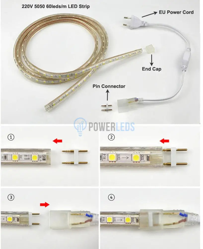 Kit Complet Banda Led 2835 2 Randuri 220V - 16W/Ml Strips