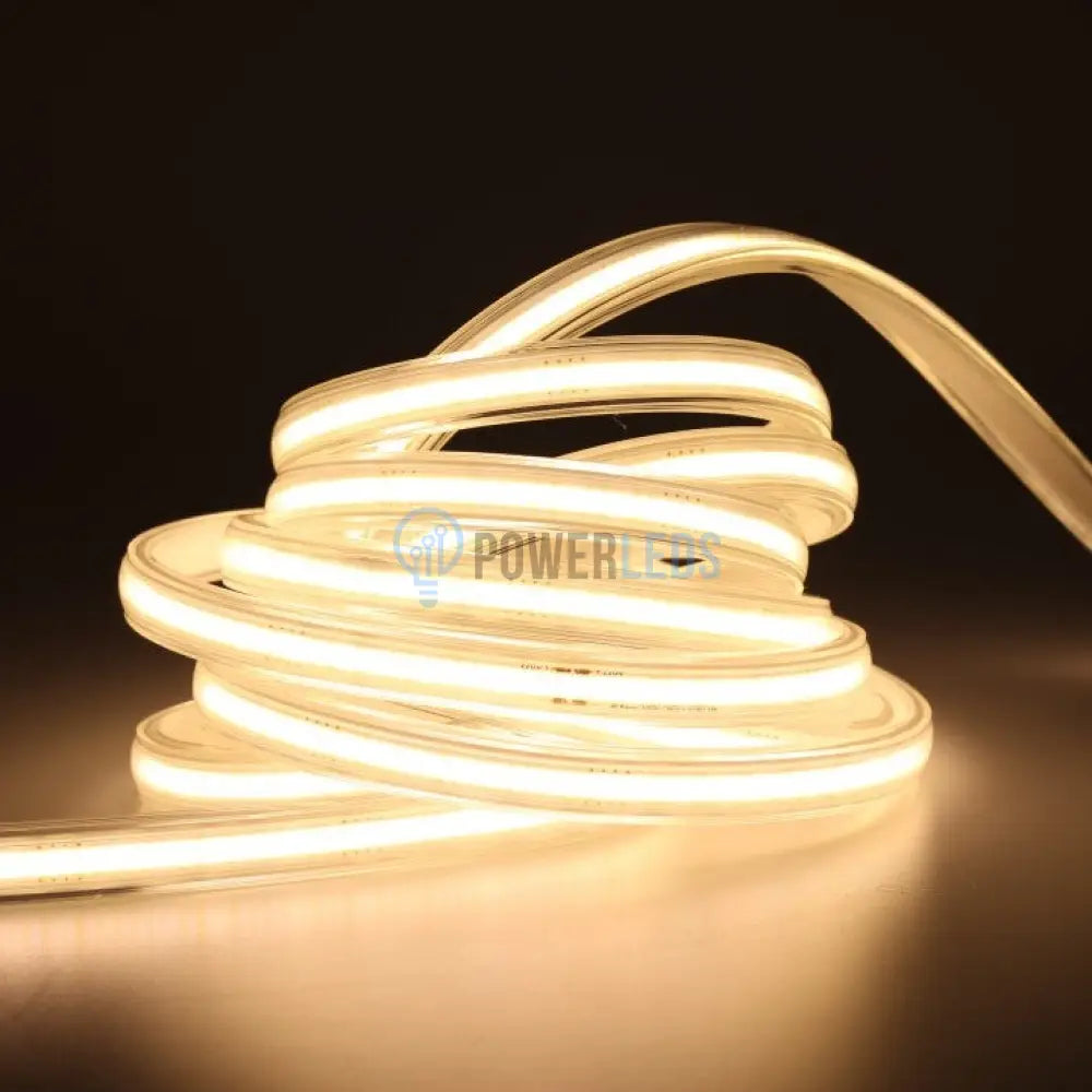 Kit Complet Banda Led Cob 220V Exterior Ip65 - 10W/Ml Alb Rece / 10W 5 Metri Strips