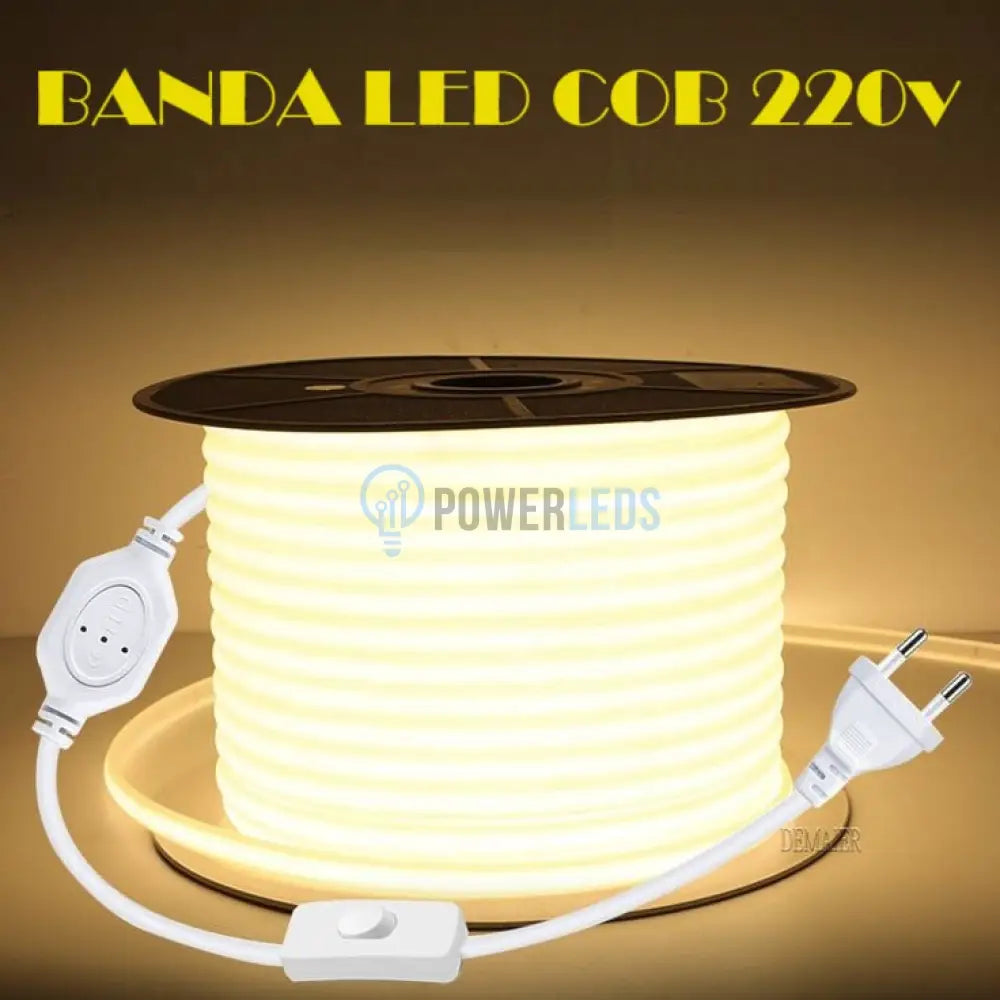 Kit Complet Banda Led Cob 220V Exterior Ip65 - 10W/Ml Strips