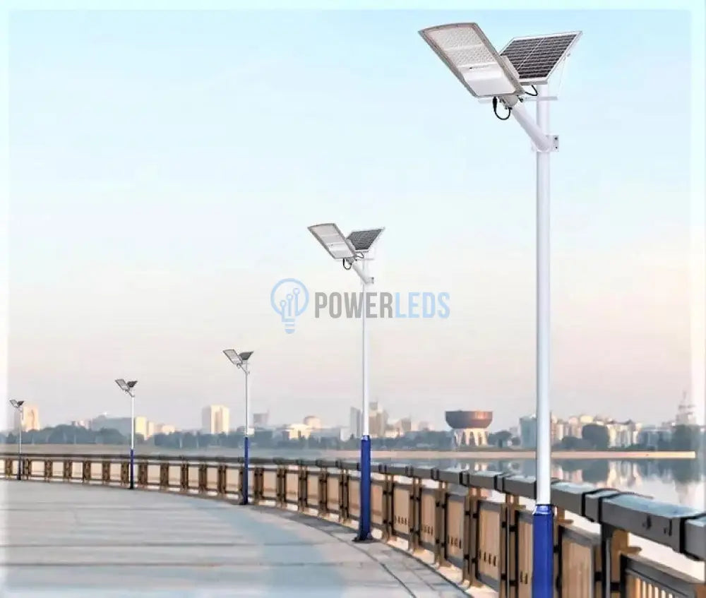 Lampa Led 100W Iluminat Stradal Solara Cu Brat Inclus Telecomanda Solar Street Light