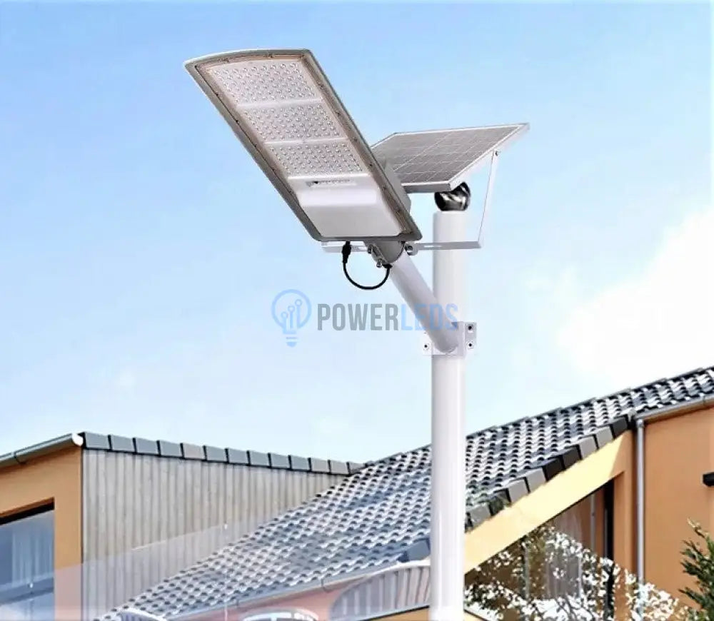 Lampa Led 100W Iluminat Stradal Solara Cu Brat Inclus Telecomanda Solar Street Light