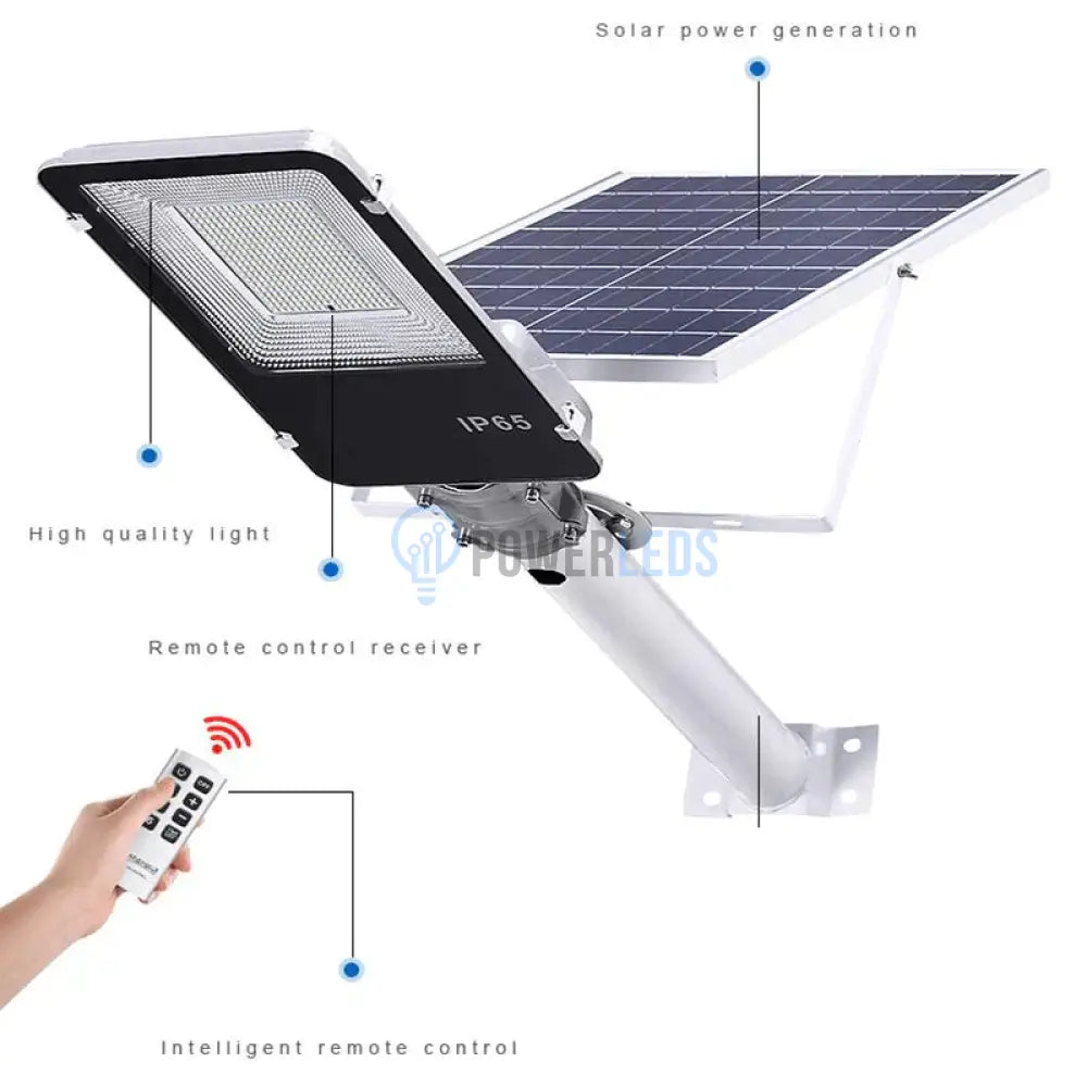 Lampa Led 100W Smd Iluminat Stradal Solara Cu Brat Inclus Telecomanda Solar Street Light