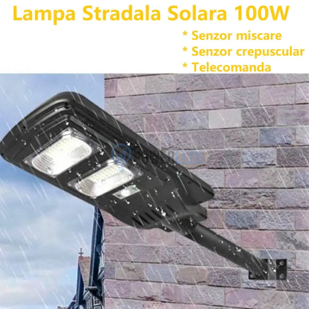 Lampa Led 100W Solara Slim Senzor Miscare + Telecomanda Solar Street Light