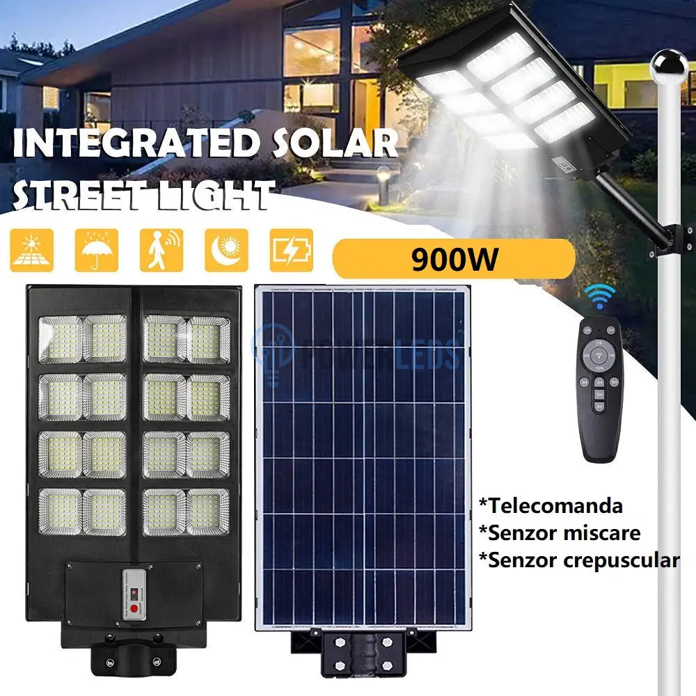 Lampa Led 900W Solara Slim Senzor Miscare + Telecomanda Solar Street Light