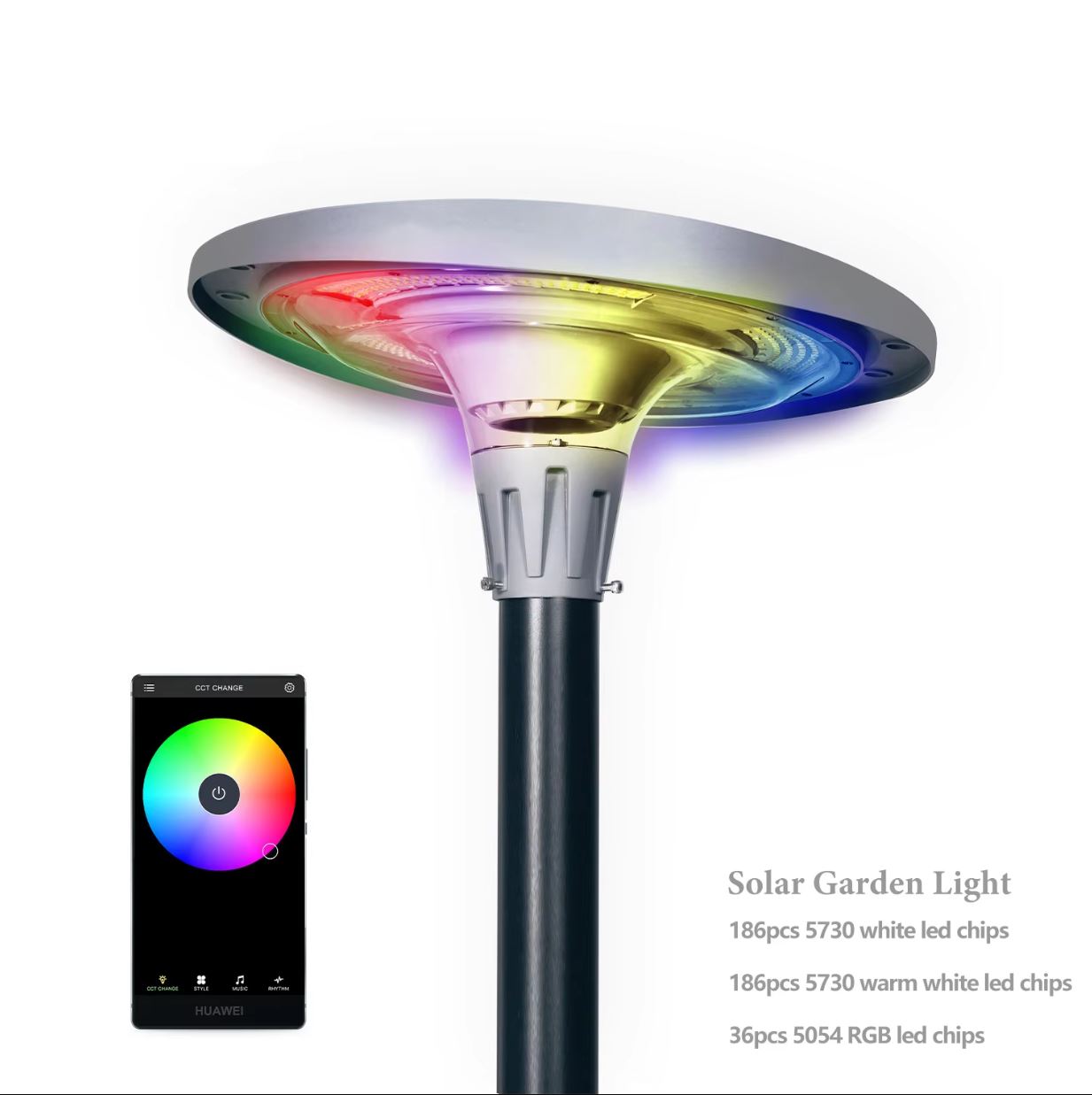 Lampa LED Solara UFO 2200Lumeni SMART cu Telecomanda RGBWCCT