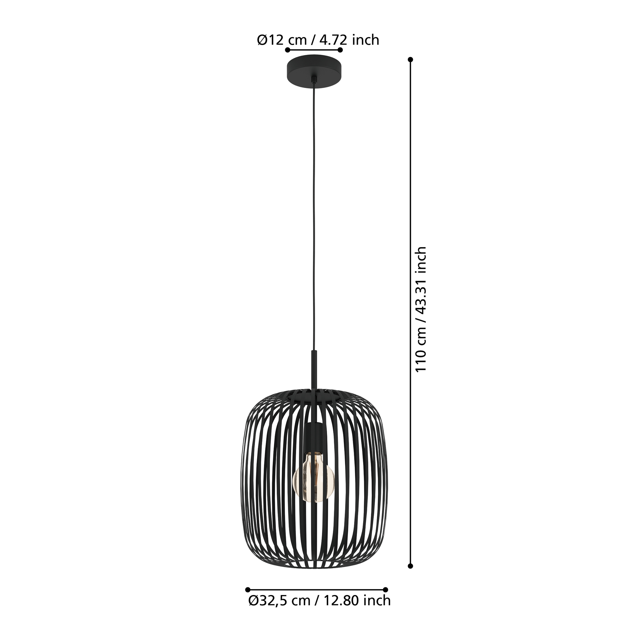 Pendul ROMAZZINA Black 110CM Eglo