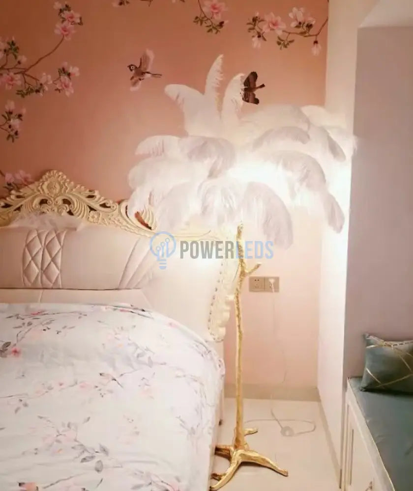 Lampadar Baroque Luxury Feathers White