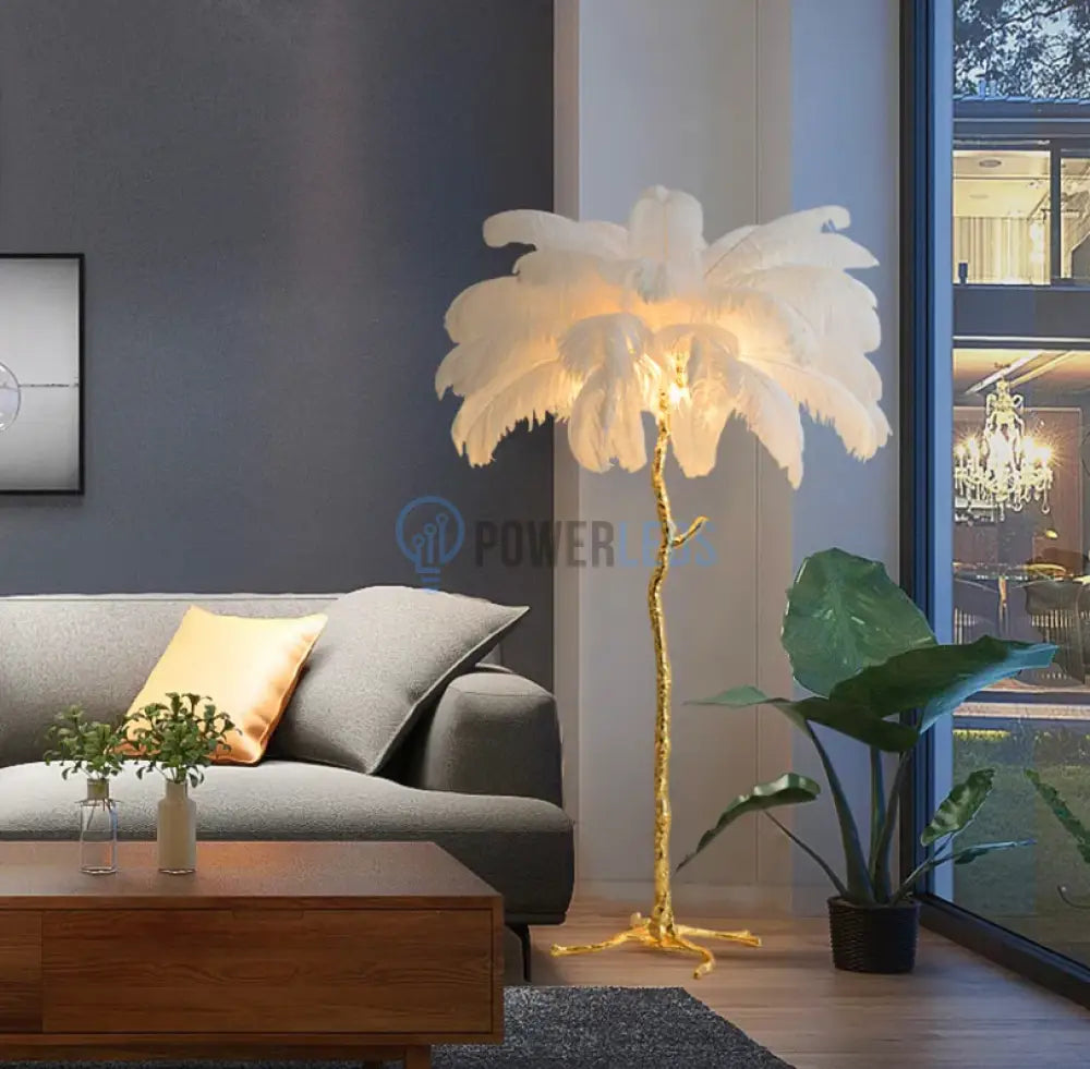 Lampadar Baroque Luxury Feathers White