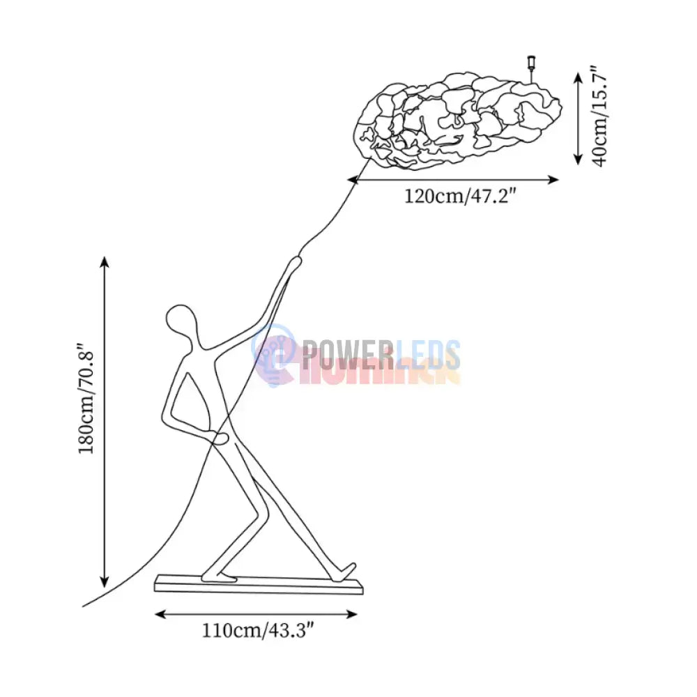 Lampadar Sculptural decorativ Cloud Rider 180CM