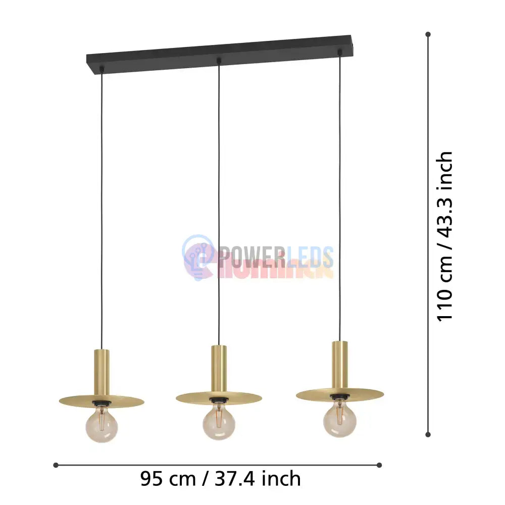 Lustra Vintage 3XE27 TRIANGLE Gold+Black (Copy) powerleds.ro