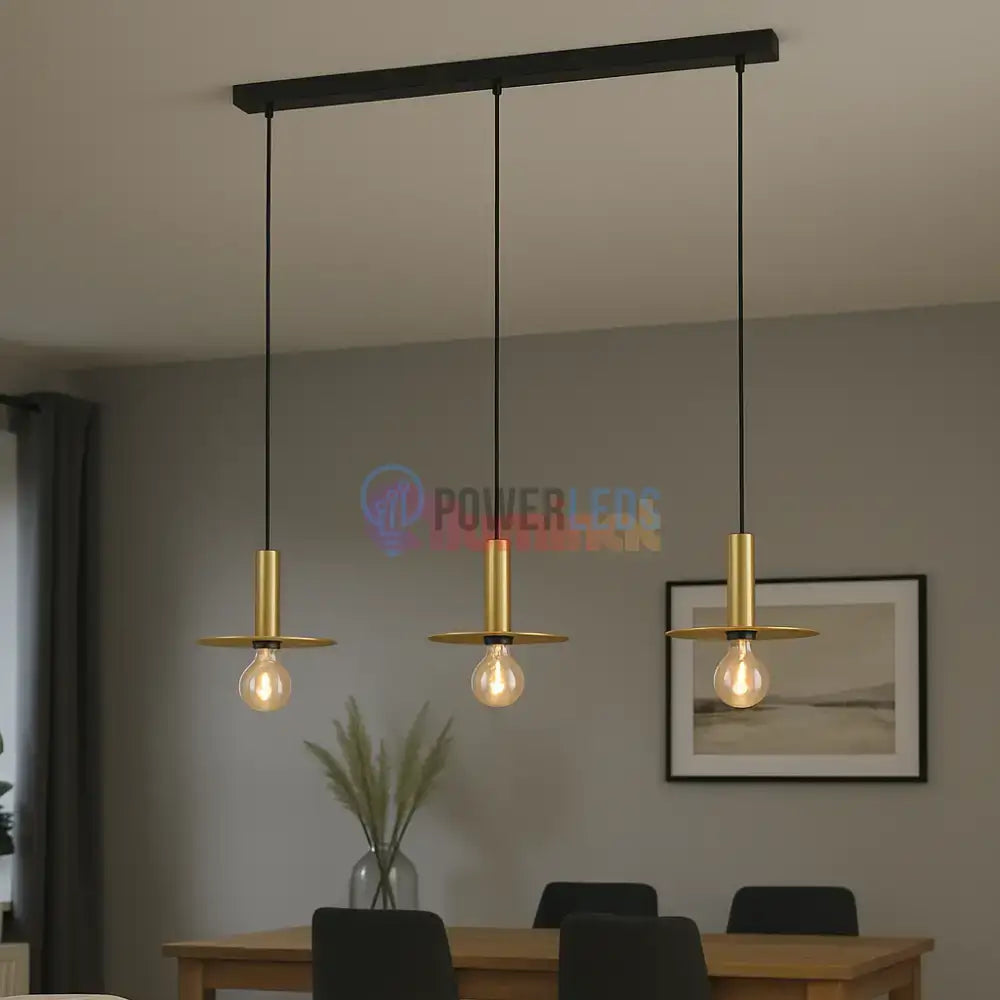 Lustra Vintage 3XE27 TRIANGLE Gold+Black (Copy) powerleds.ro