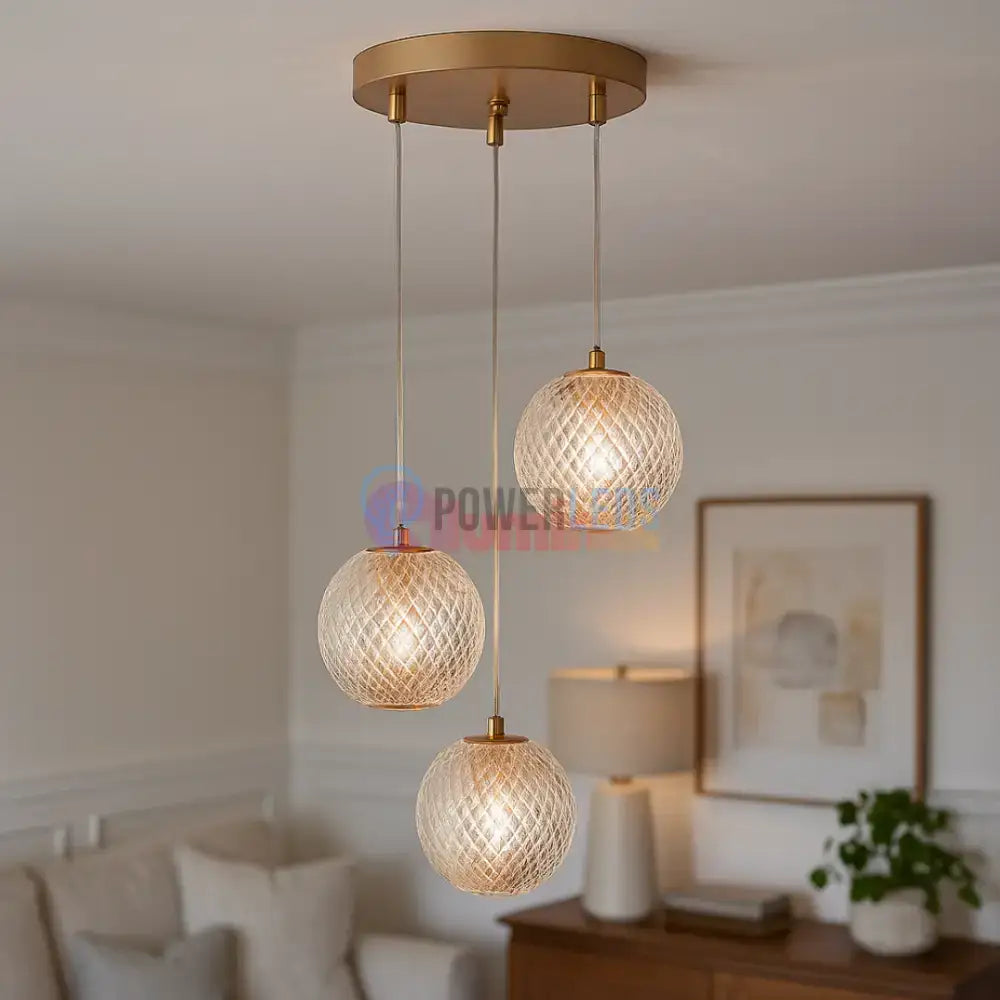 Lustra Abajur 3xG9 Gold powerleds.ro