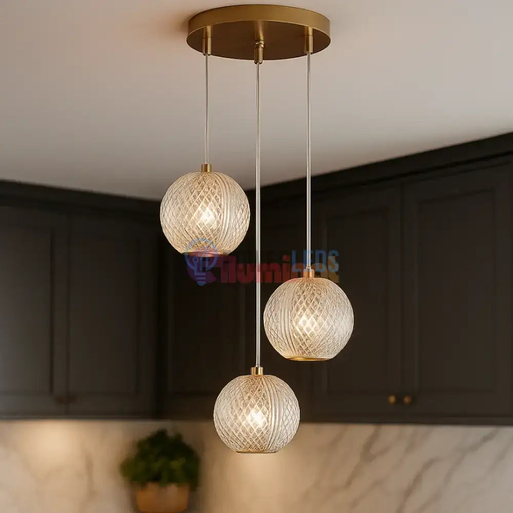 Lustra Abajur 3xG9 Gold powerleds.ro