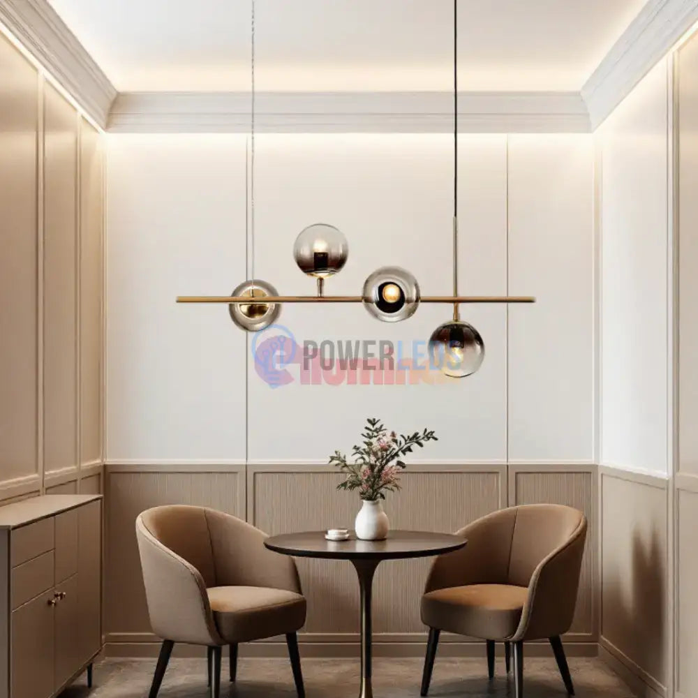 Lustra Abajur 4xE14 Suspendata Phantom Noir powerleds.ro