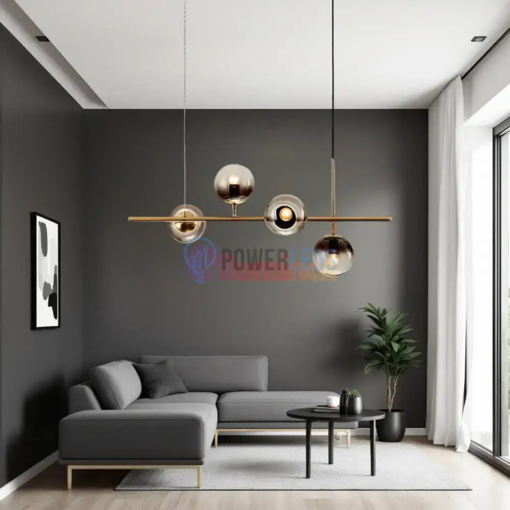Lustra Abajur 4xE14 Suspendata Phantom Noir powerleds.ro