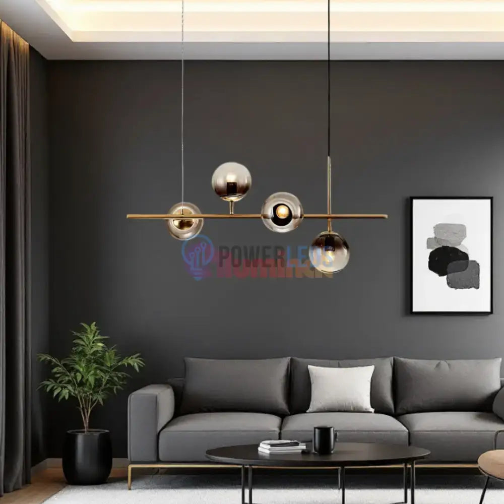 Lustra Abajur 4xE14 Suspendata Phantom Noir powerleds.ro