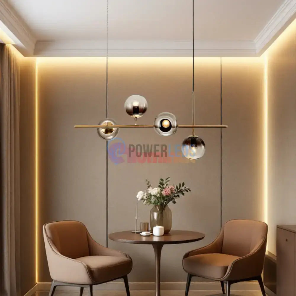 Lustra Abajur 4xE14 Suspendata Phantom Noir powerleds.ro