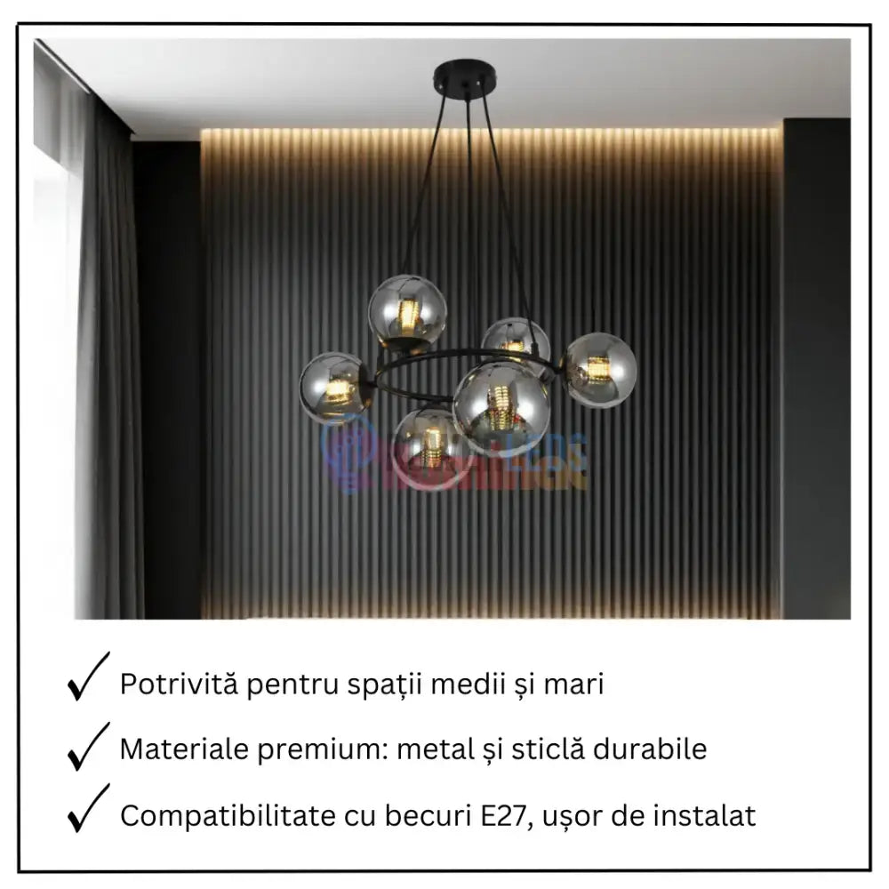 Lustra Abajur 6xE27 NovaLight - VP2413-6 powerleds.ro