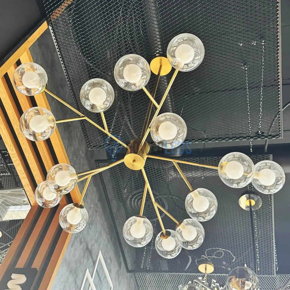 Lustra Abajur BERGAMO Gold 15xG9 powerleds.ro