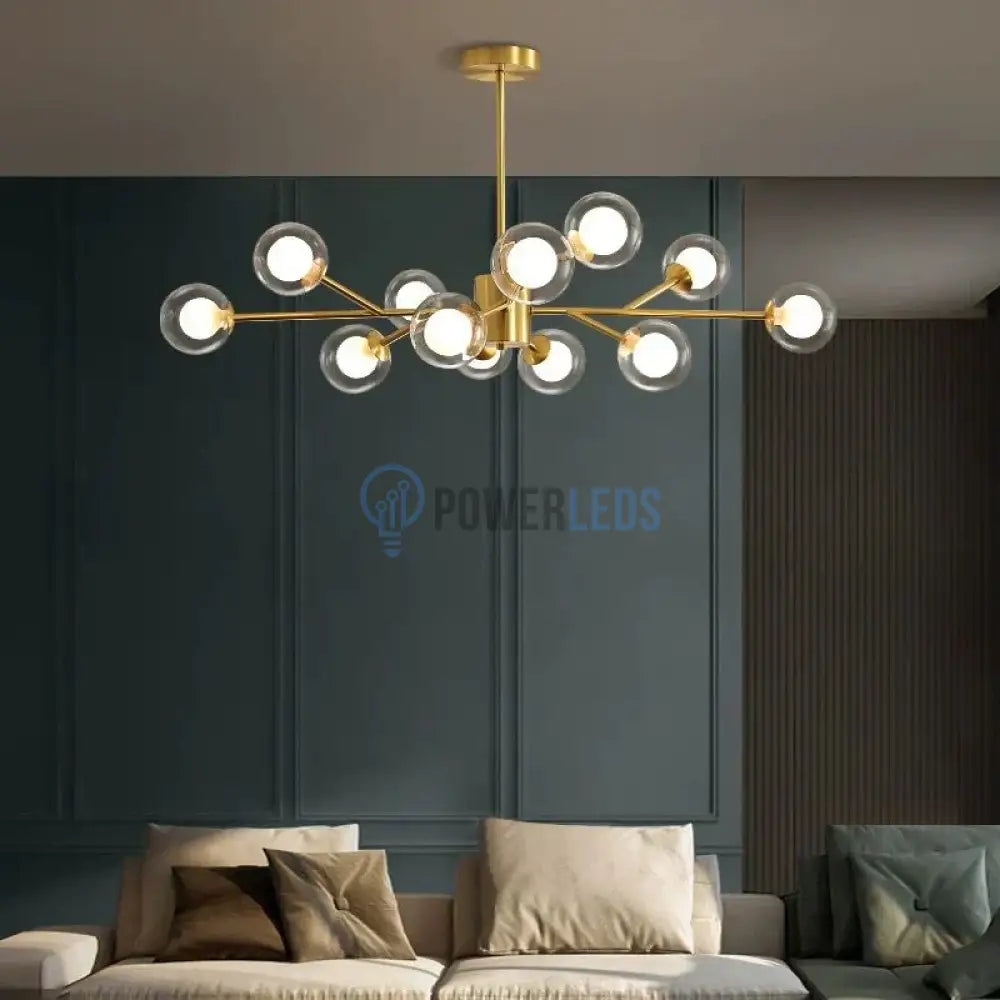 Lustra Abajur BERGAMO Gold 15xG9 powerleds.ro