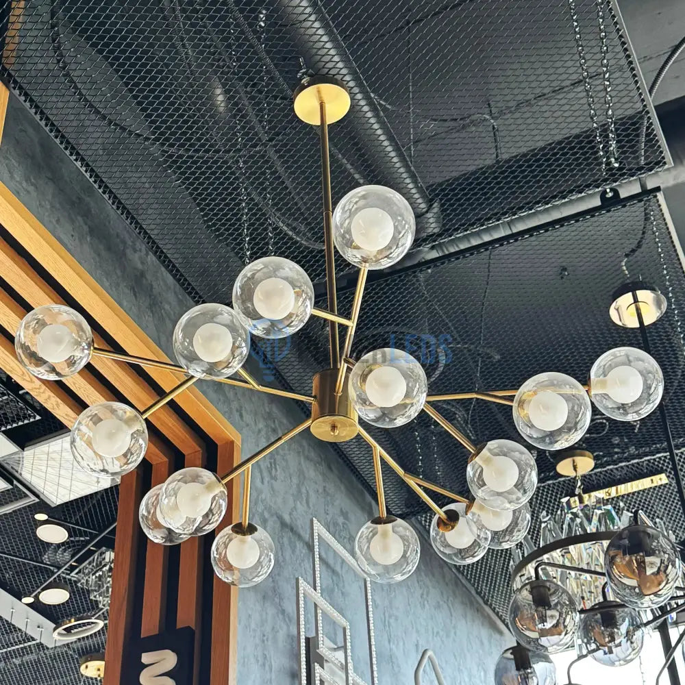 Lustra Abajur BERGAMO Gold 15xG9 powerleds.ro