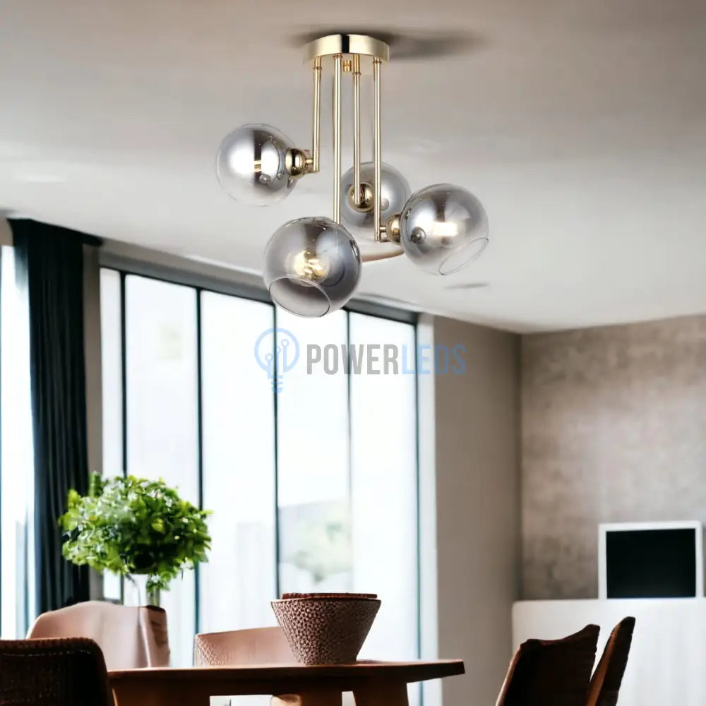 Lustra Abajur Fumuriu Aplicata 4Xe27 Mx413-4 Chandeliers