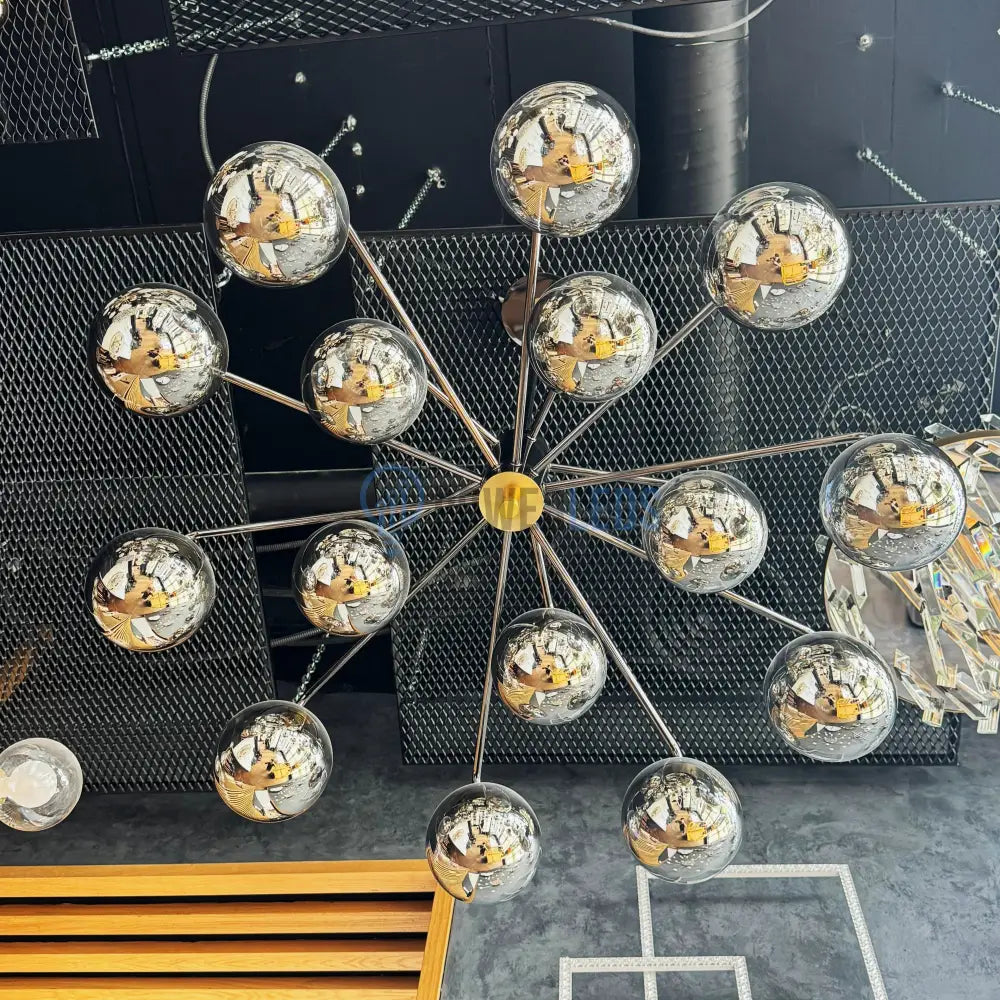 Lustra Abajur Fumuriu Black MOZART Grande 15xE27 powerleds.ro