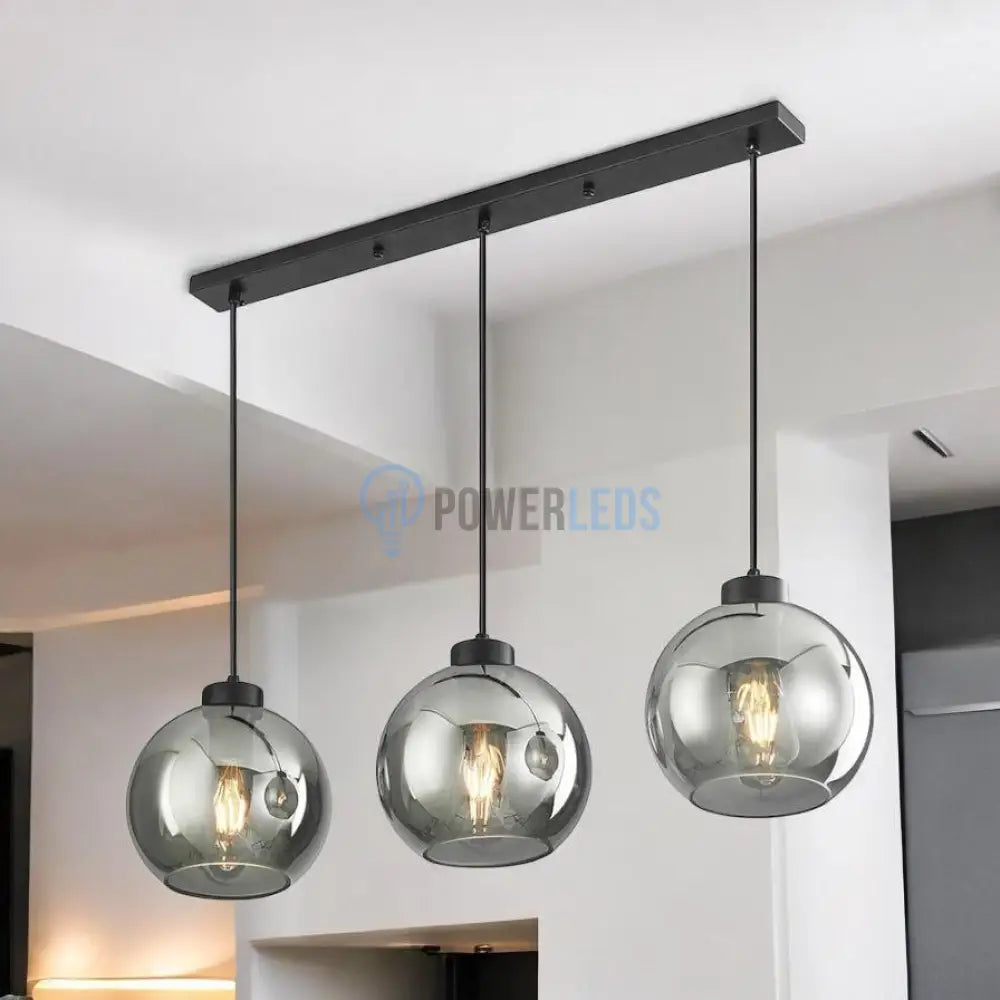 Lustra Abajur Fumuriu FIORE Suport Liniar 3xE27 powerleds.ro