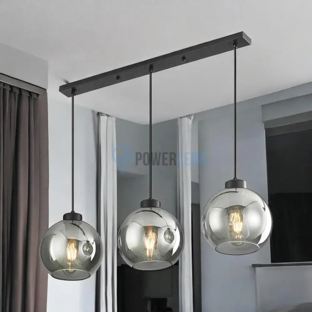 Lustra Abajur Fumuriu FIORE Suport Liniar 3xE27 powerleds.ro