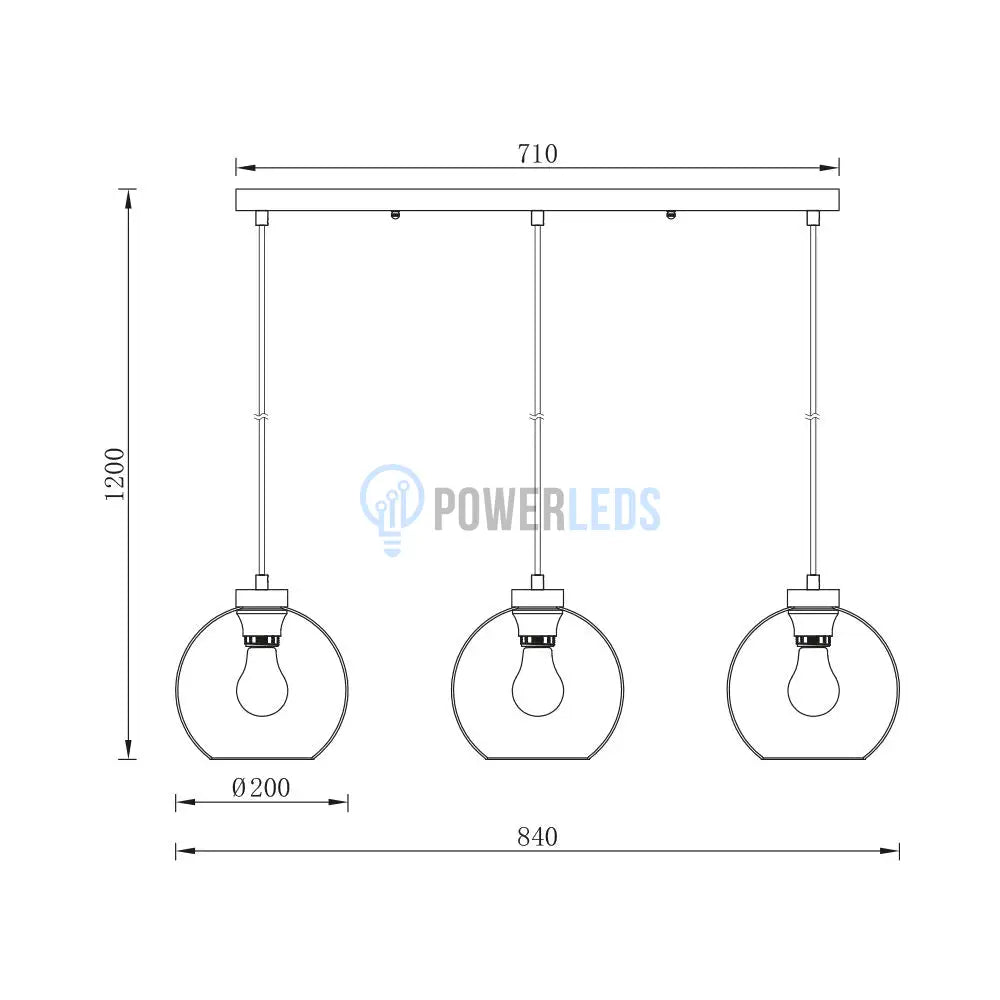 Lustra Abajur Fumuriu FIORE Suport Liniar 3xE27 powerleds.ro