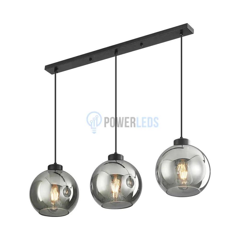 Lustra Abajur Fumuriu FIORE Suport Liniar 3xE27 powerleds.ro